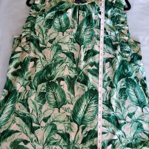 Kaari Blue Green Leaf Print Blouse